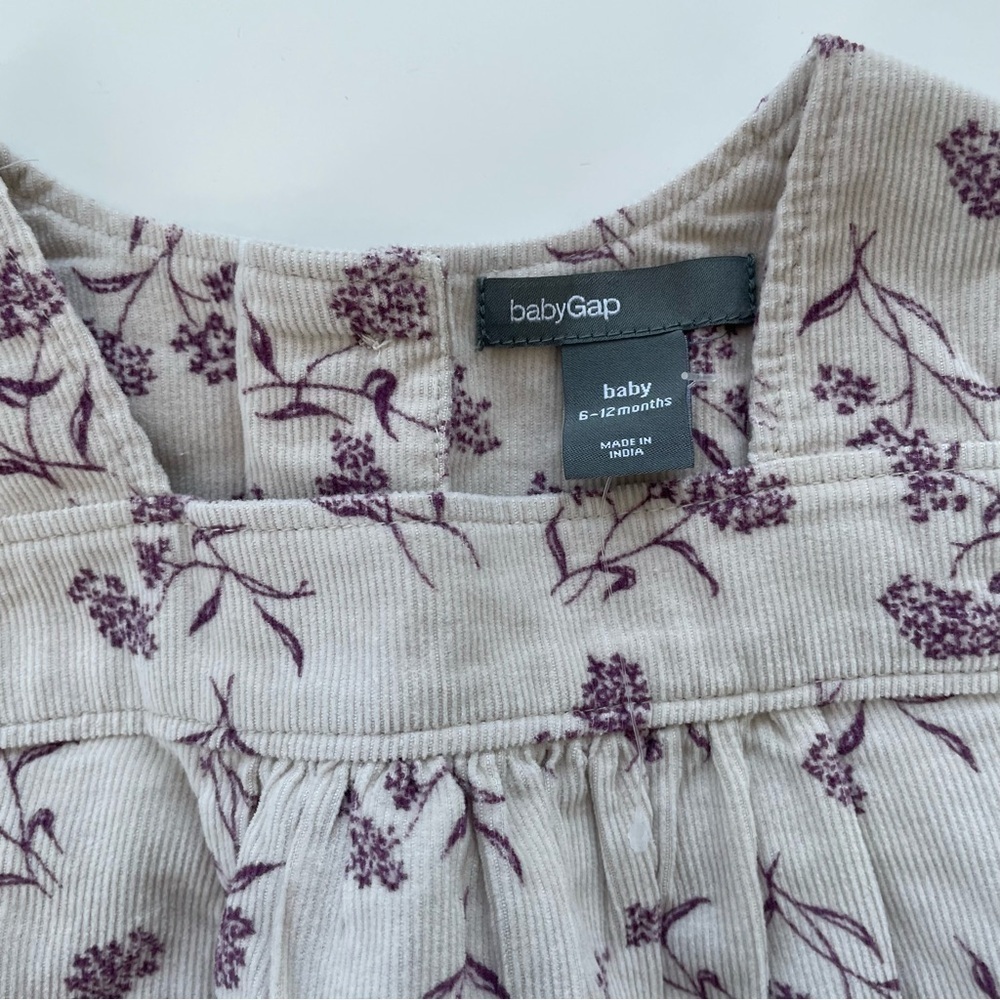 Baby Gap Baby Girl Cream Corduroy Red Floral Tops LOT OF TWO Size 6-12 Months - Picture 4 of 10